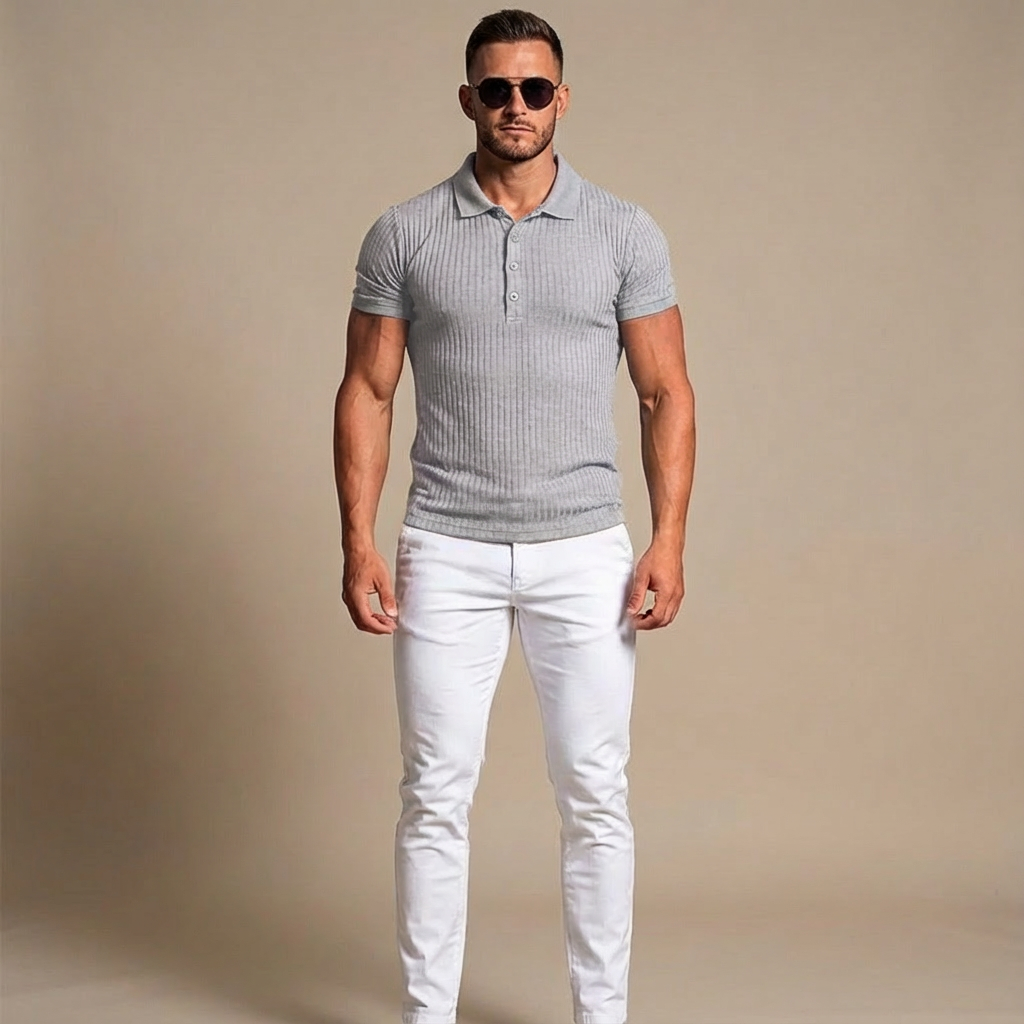 Męska Casualowa Koszula Polo | Krótki Rękaw
