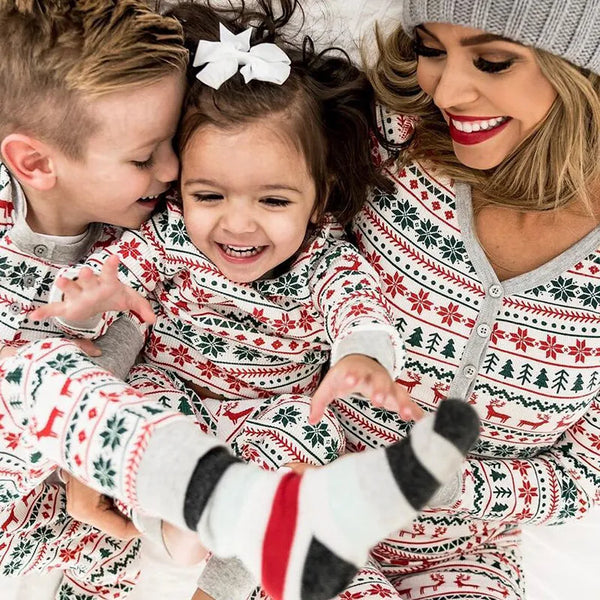 Family Matching Christmas Gray Pajamas Set