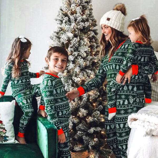 Christmas Family Matching Green Pajamas Set