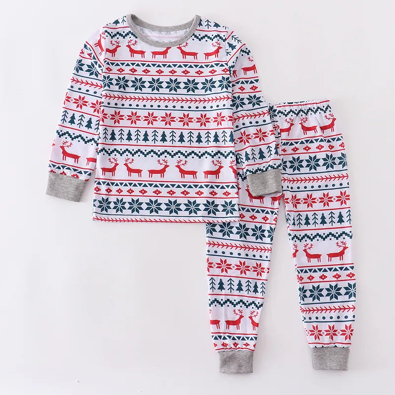 Family Matching Christmas Gray Pajamas Set