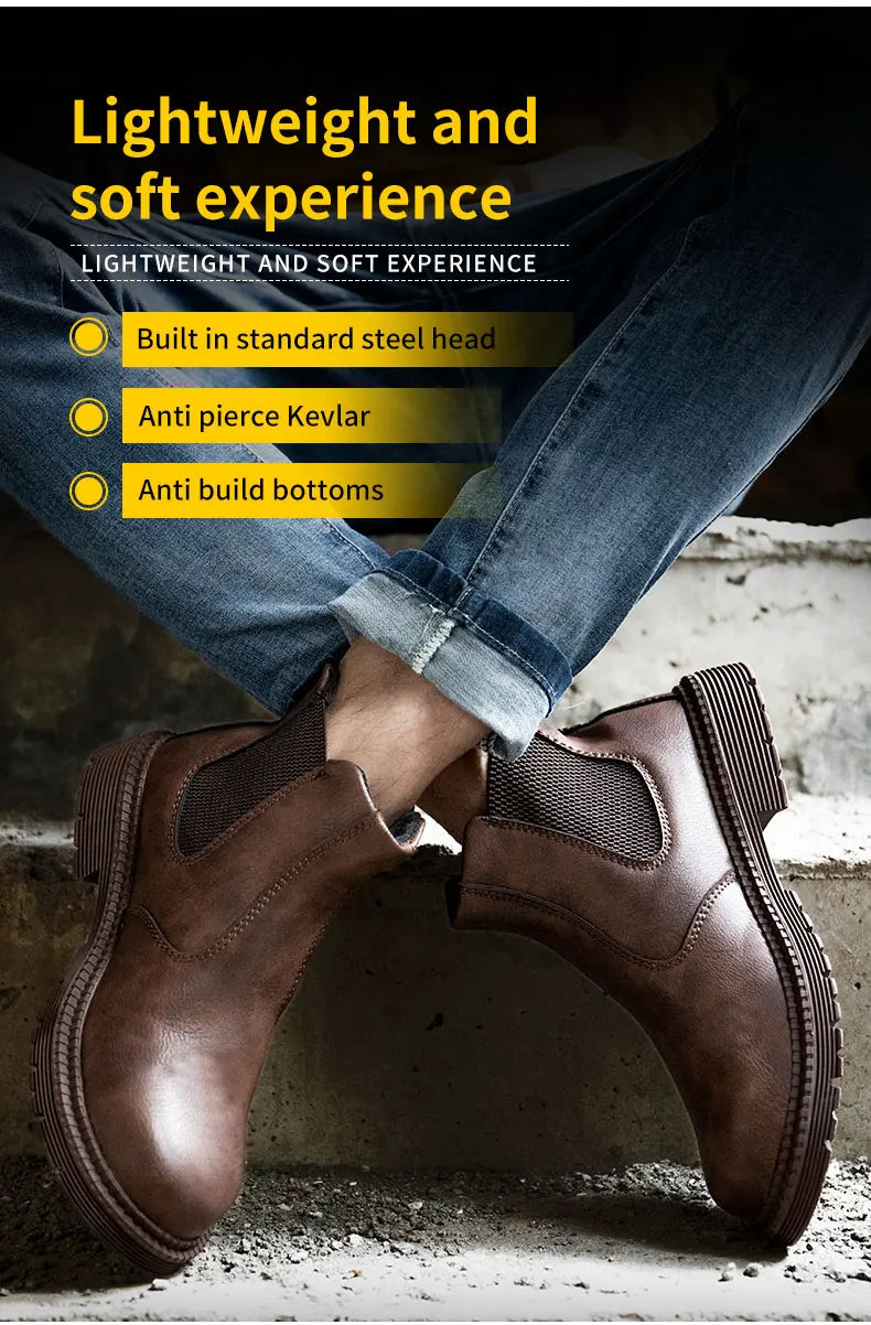 Winter Work Boots Leather shoes for Men Waterproof & Safety