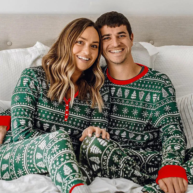 Christmas Family Matching Green Pajamas Set