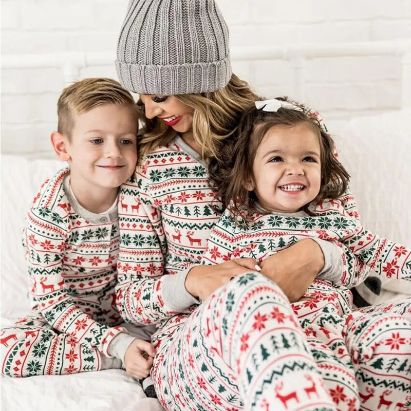 Family Matching Christmas Gray Pajamas Set