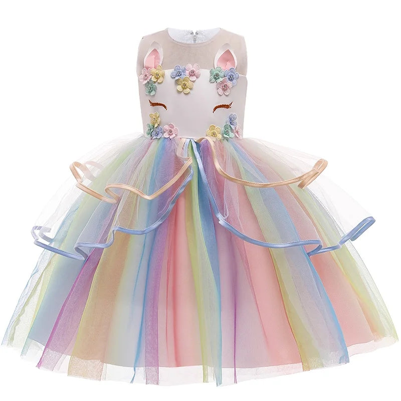 Unicorn Tutu Dress with Wings and Headband Costume Set for Girls