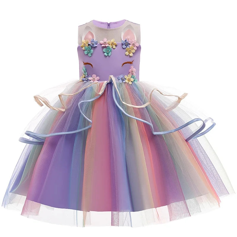 Unicorn Tutu Dress with Wings and Headband Costume Set for Girls