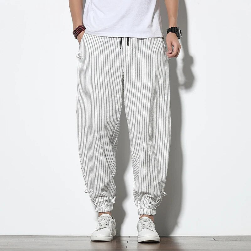 Men's Striped Baggy Pants | Summer
