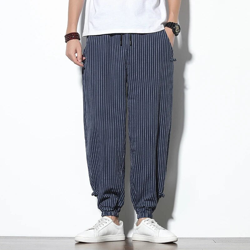 Men's Striped Baggy Pants | Summer