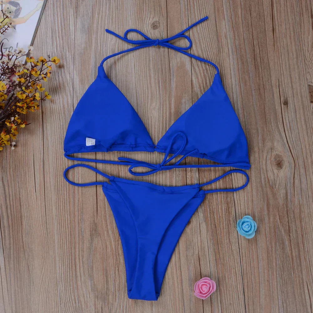 Damskie Seksywne Bikini O Wysokim Pasie | Letnie
