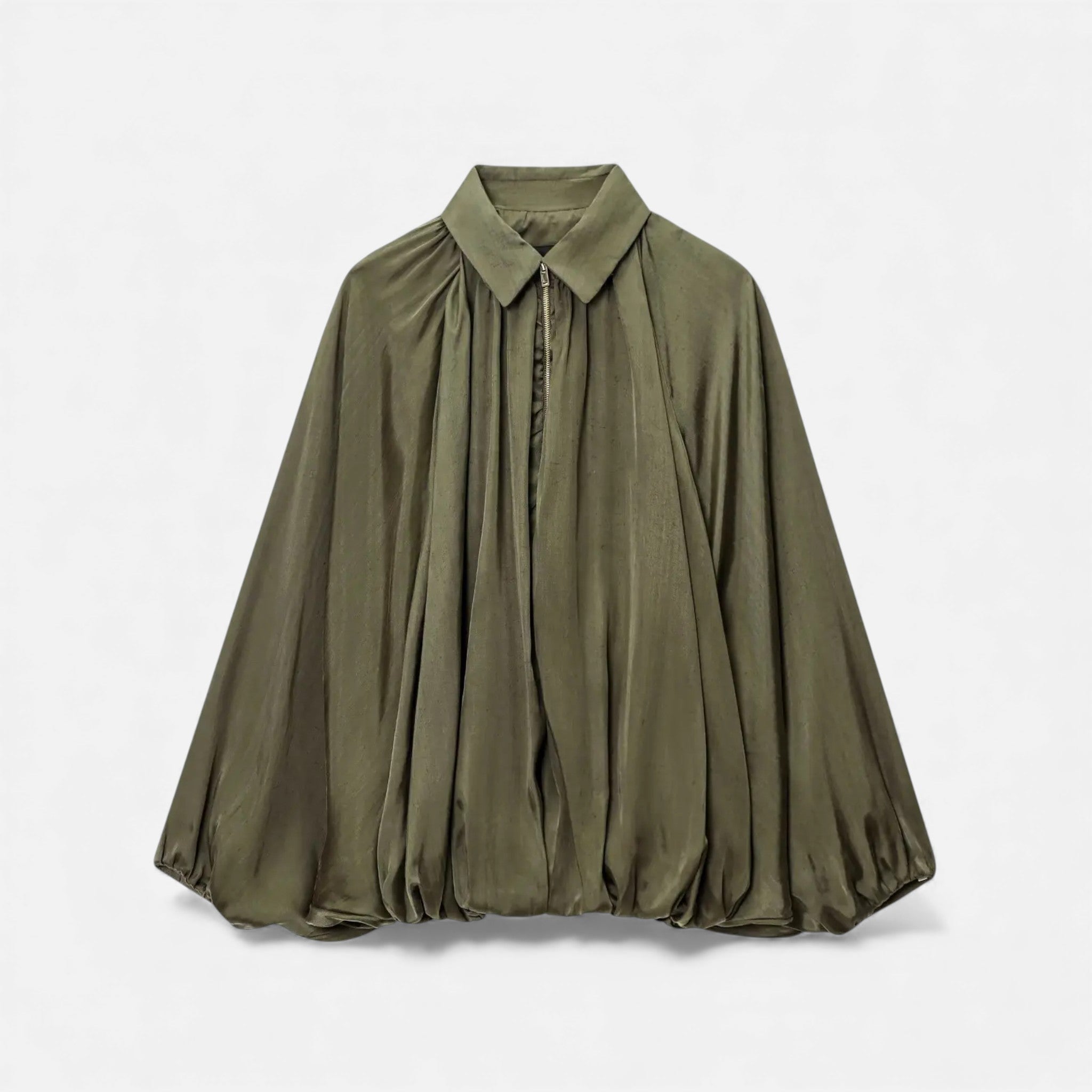 Damskie Fałdowana Lapel Bluzka | Kołnierz