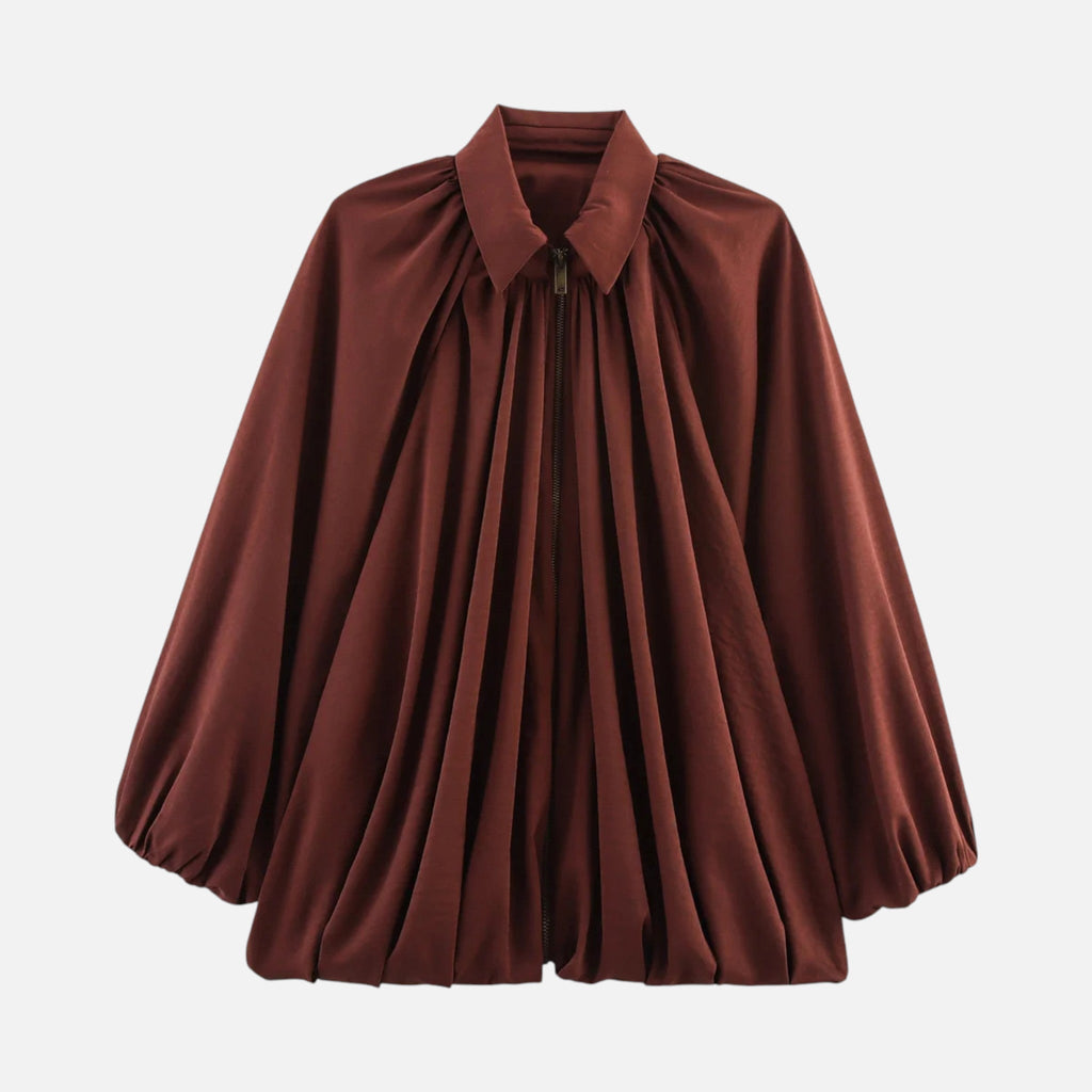 Damskie Fałdowana Lapel Bluzka | Kołnierz