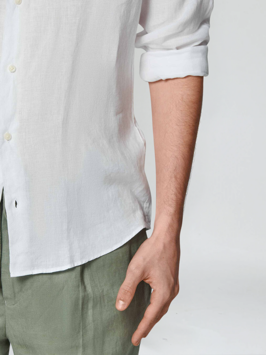 Męska Ścisła Casualowa Koszula | Letnia