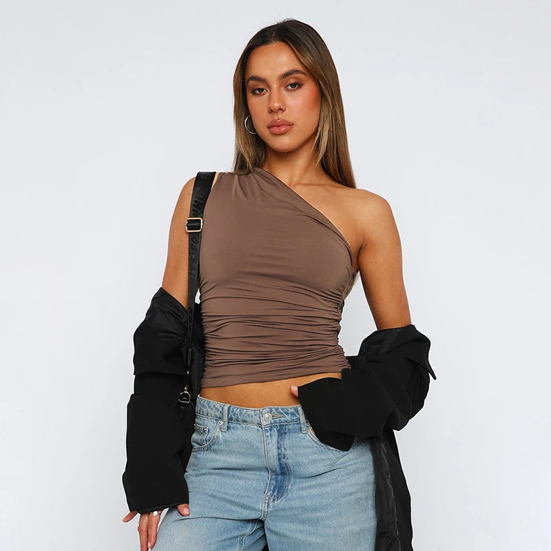 Damskie Asymetryczne Halter Top | Impreza