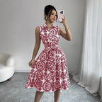 Women's Summer Dress with Belt | Midi
