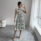 Women's Summer Dress with Belt | Midi