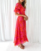 Women's Summer Dress with Puff Sleeves | Maxi