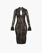 Women's Evening Dress with Long Sleeves | Midi