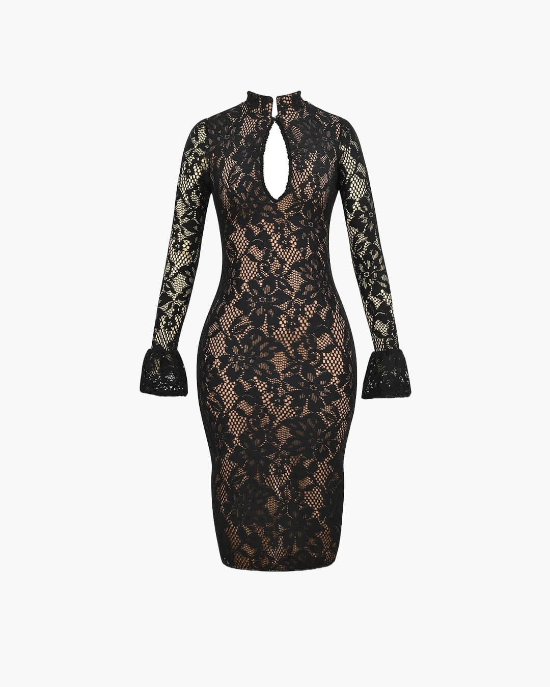 Women's Evening Dress with Long Sleeves | Midi