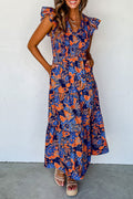 Women's Floral Dress with Puff Sleeves | Maxi