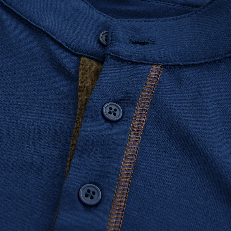 Męska Casualowa Koszulka T | Henley