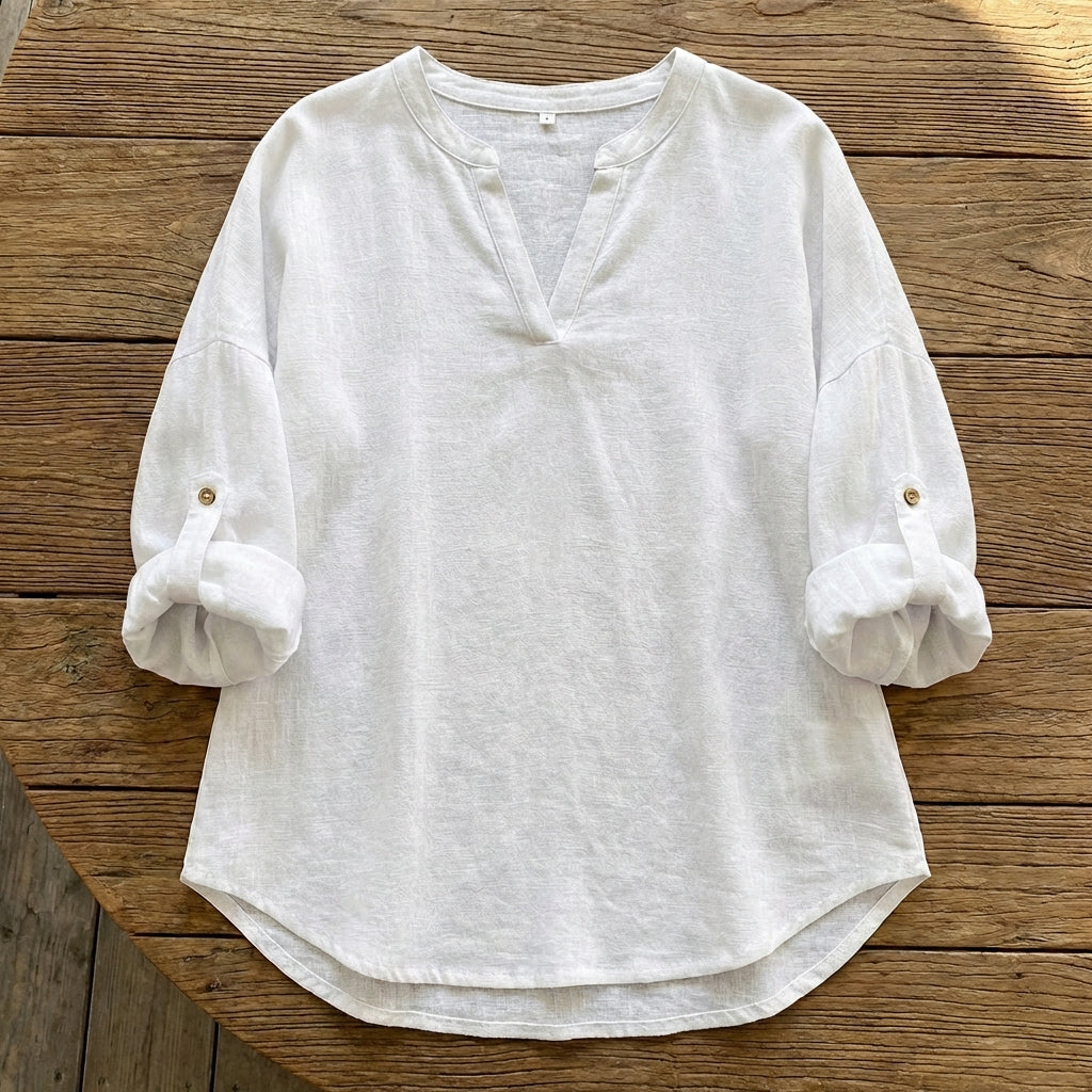 Damska Bluzka Z Dekoltem W Serek | Luźny Krój