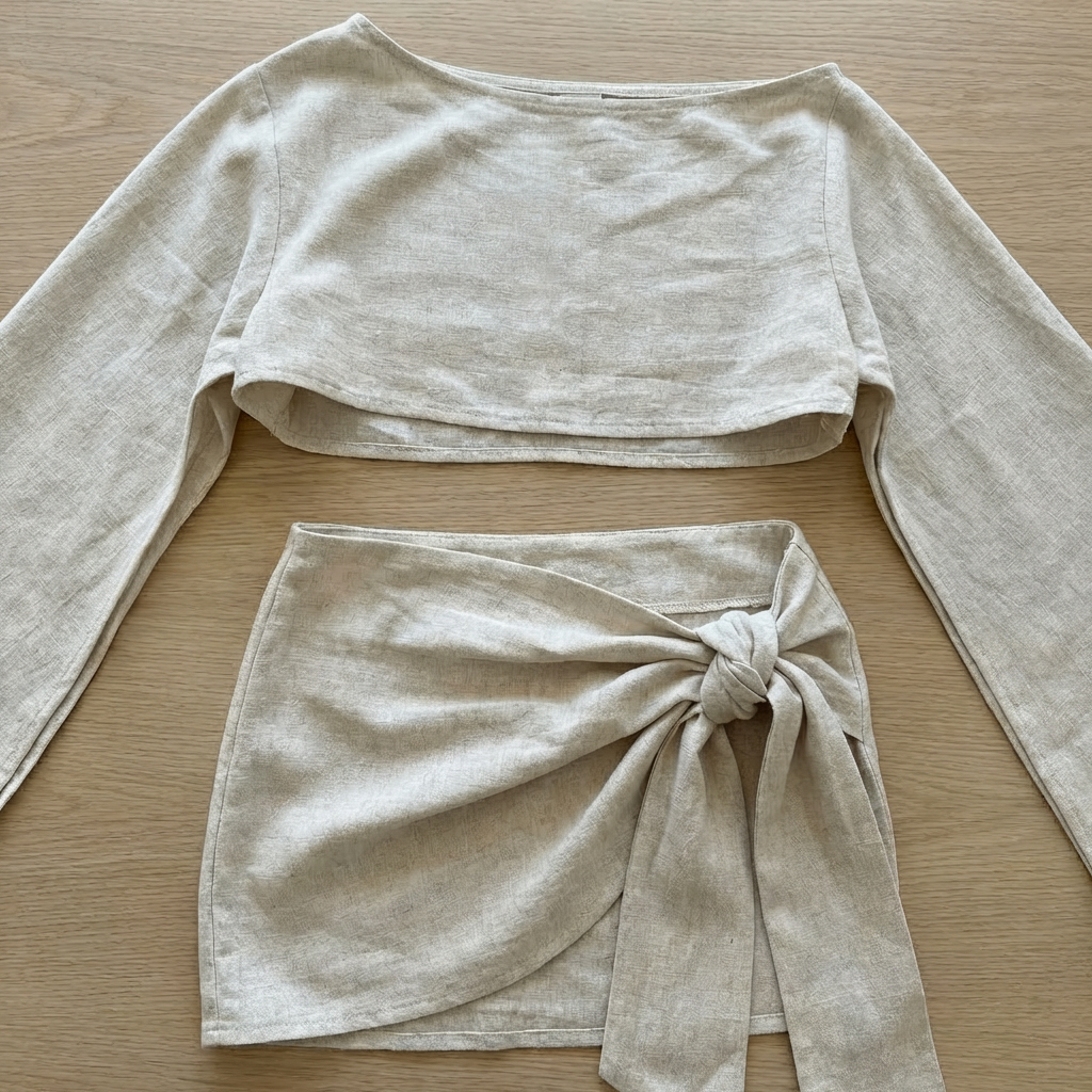 Damska Letni Zestaw Skoordynowane | Crop Top & Mini Spódnica