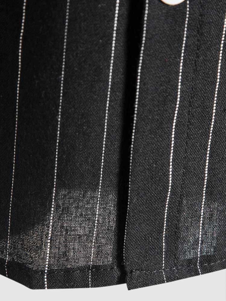 Męska Plażowa Koszula Pasiasta | Krótki Rękaw