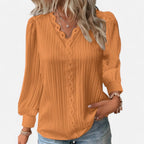 Damskie Płytkowa Bluzka | Rękawa Bufiasty