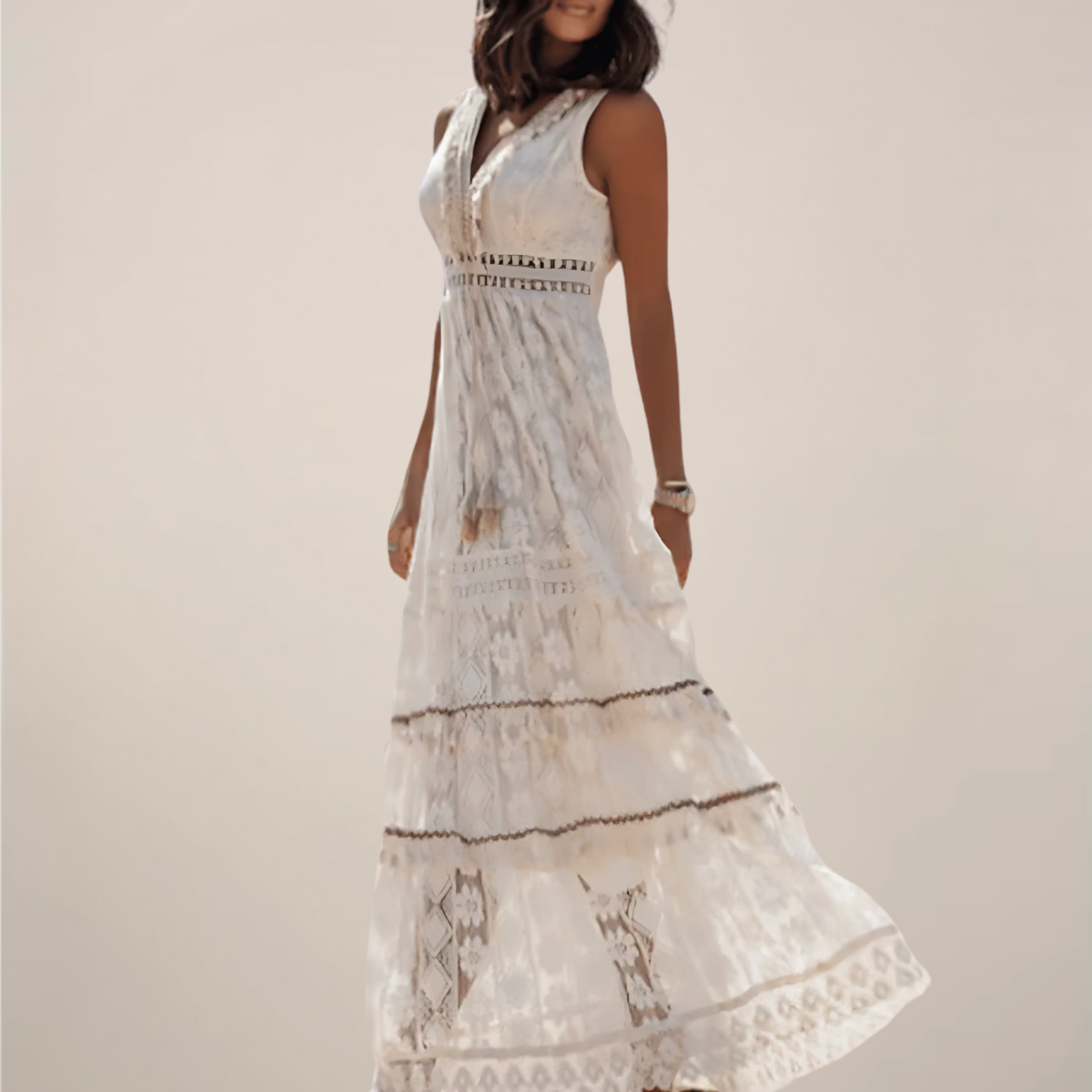 Damskie Letnia Plażowa Suknia | Maxi