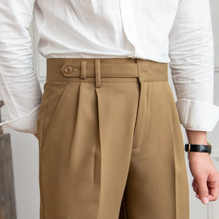Men's Pleated Work Pants | Slim Fit