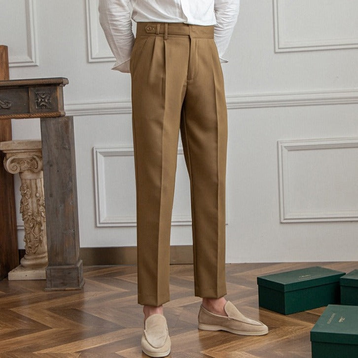 Men's Pleated Work Pants | Slim Fit