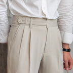 Men's Pleated Work Pants | Slim Fit