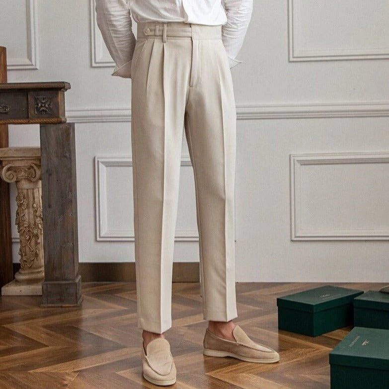 Men's Pleated Work Pants | Slim Fit