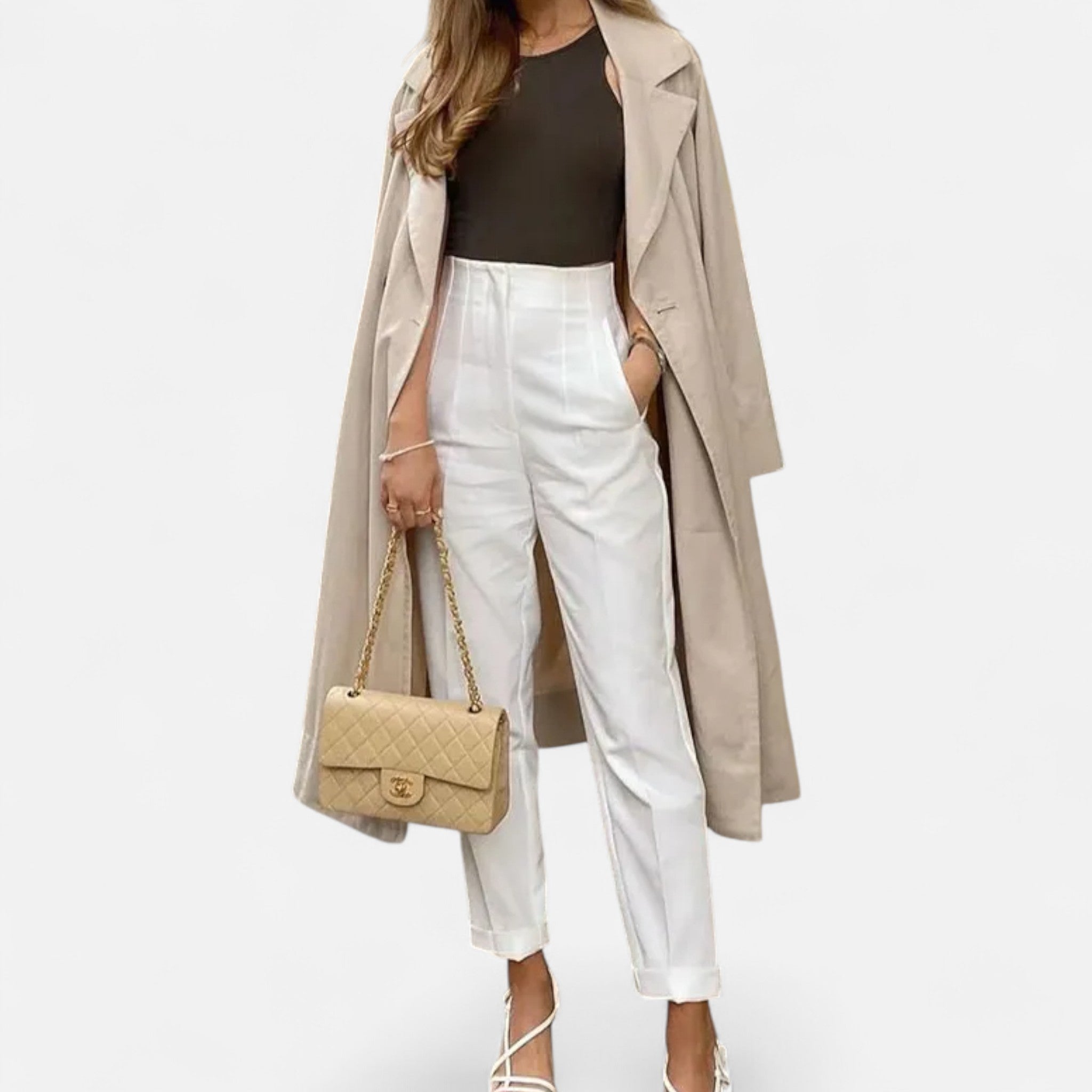 Damskie Wysoka Talia Ołówek Spodnie