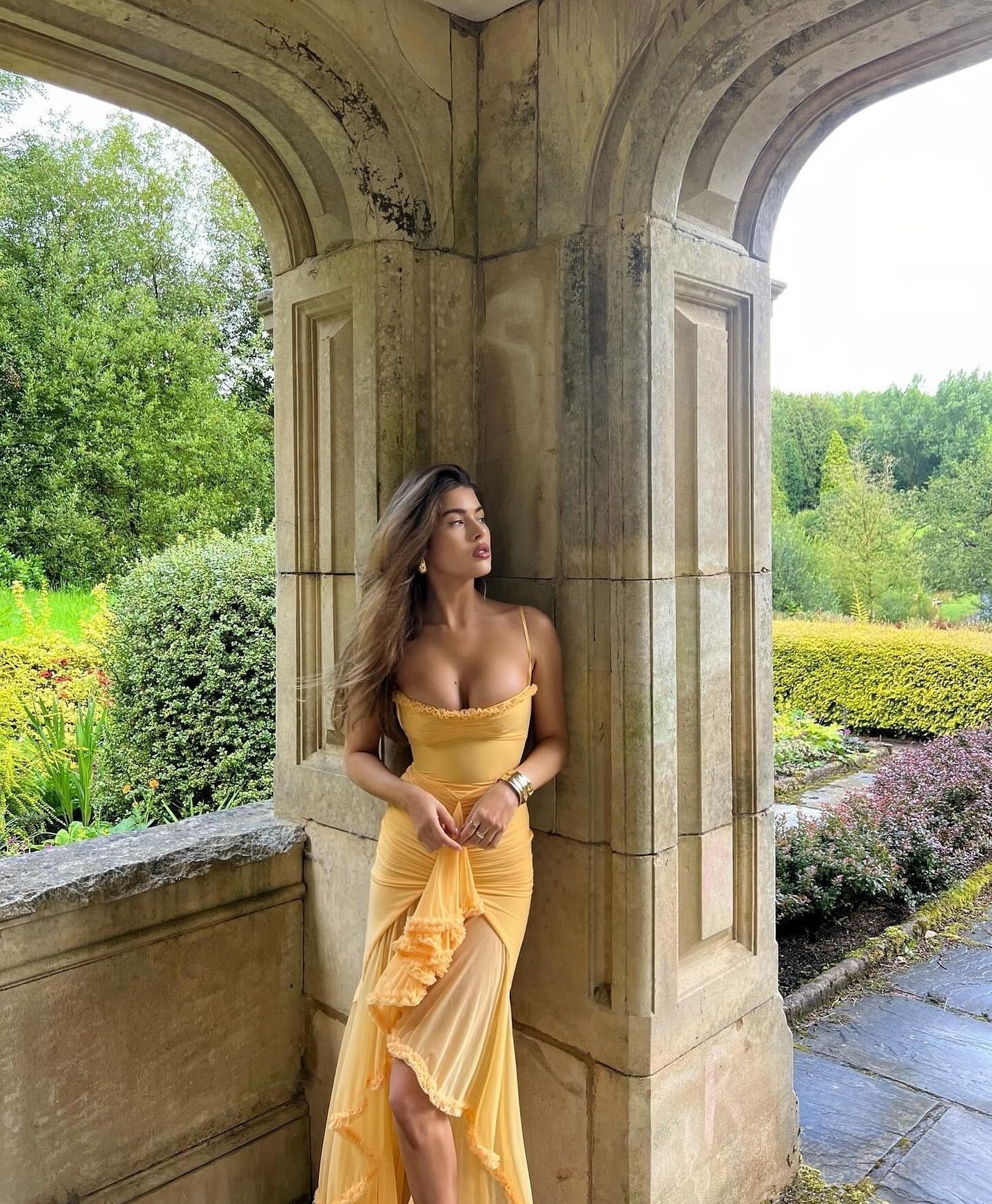 Damska Sukienka Gościa Ślubnego Z Falbanami | Maxi