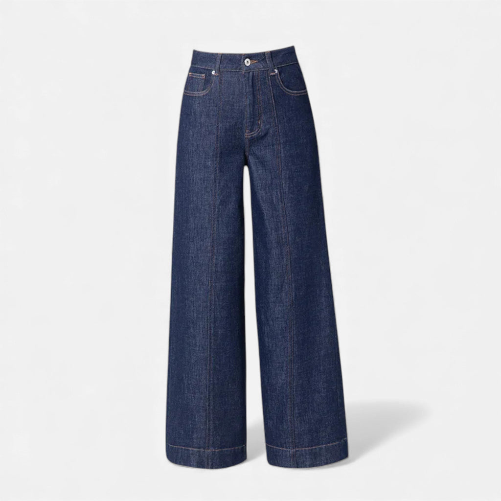 Damskie Wysoka Talia Blend Jeansy | Szerokie Nogi