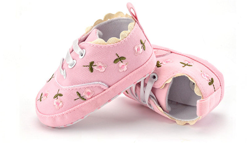 White Lace Floral Sneaker Toddler Moccasins Shoes 0-18M - High-quality and Reasonable price - TWA