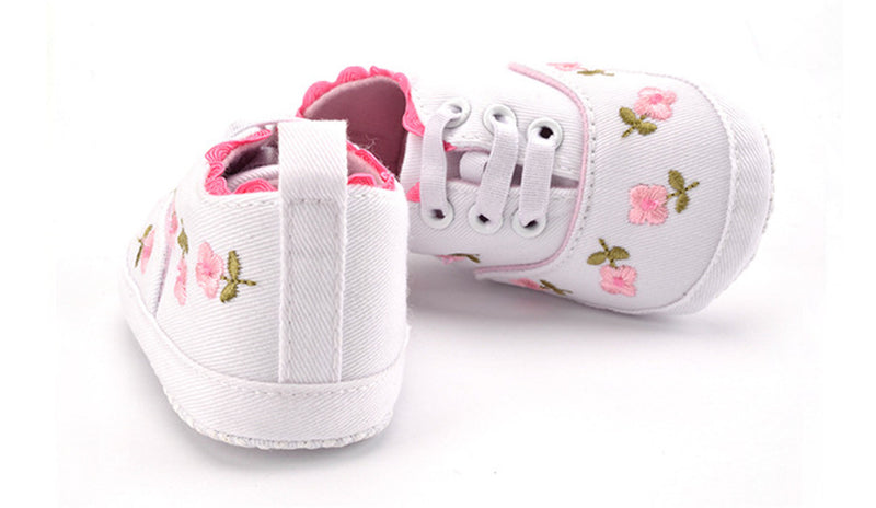 White Lace Floral Sneaker Toddler Moccasins Shoes 0-18M - High-quality and Reasonable price - TWA