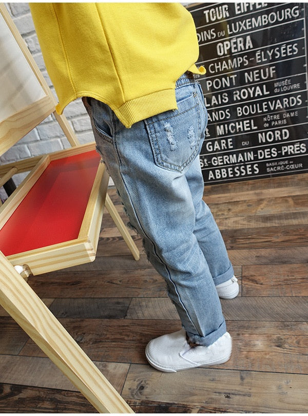 Boy Distressed Jeans Ripped Denim Pants For Boys Girls 3T-10Y - High-quality and Reasonable price - TWA