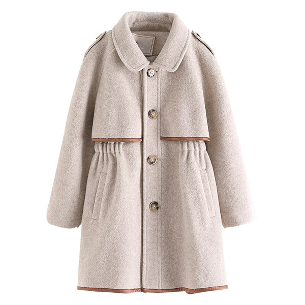 Toddler Girls Winter Wool Long Jacket Tweed Overcoat 3T-14T - High-quality and Reasonable price - TWA