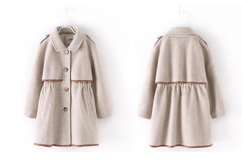 Toddler Girls Winter Wool Long Jacket Tweed Overcoat 3T-14T - High-quality and Reasonable price - TWA