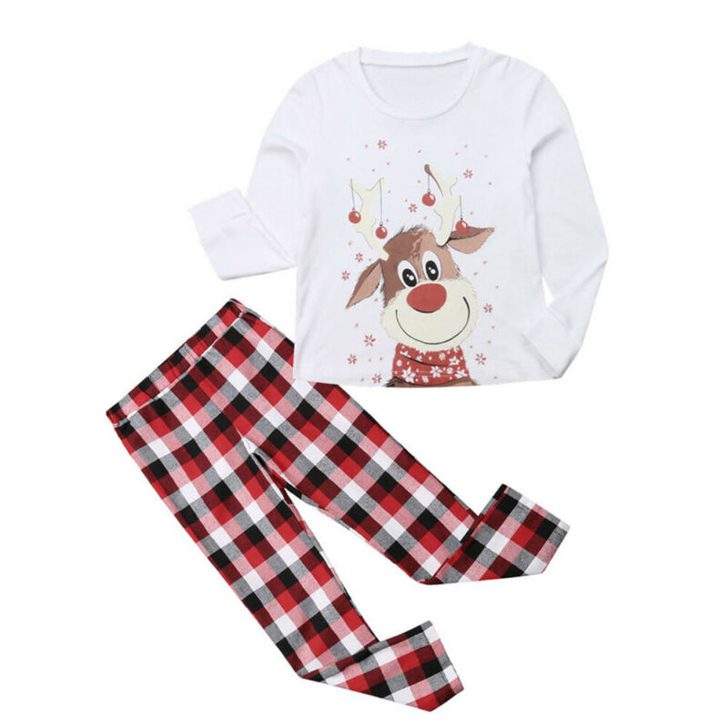 White Reindeer Family Matching Christmas Pajamas - High-quality and Reasonable price - TWA