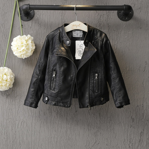 Black Leather Jacket for Baby Toddlers Girls - High-quality and Reasonable price - TWA