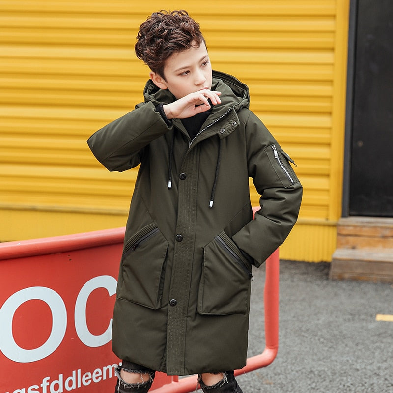 Long Parka Warm Jacket Down Coat for Boys - High-quality and Reasonable price - TWA