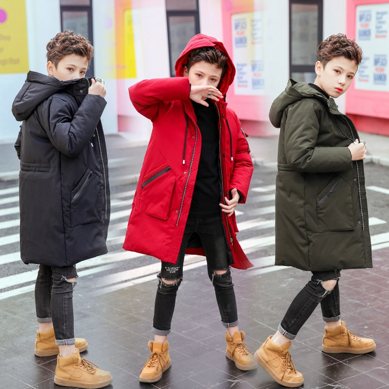 Long Parka Warm Jacket Down Coat for Boys - High-quality and Reasonable price - TWA