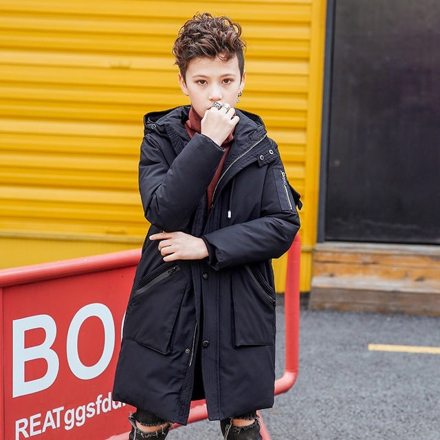 Long Parka Warm Jacket Down Coat for Boys - High-quality and Reasonable price - TWA