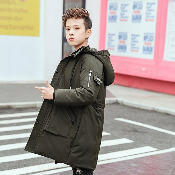 Long Parka Warm Jacket Down Coat for Boys - High-quality and Reasonable price - TWA