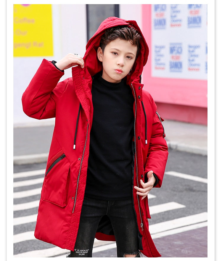 Long Parka Warm Jacket Down Coat for Boys - High-quality and Reasonable price - TWA