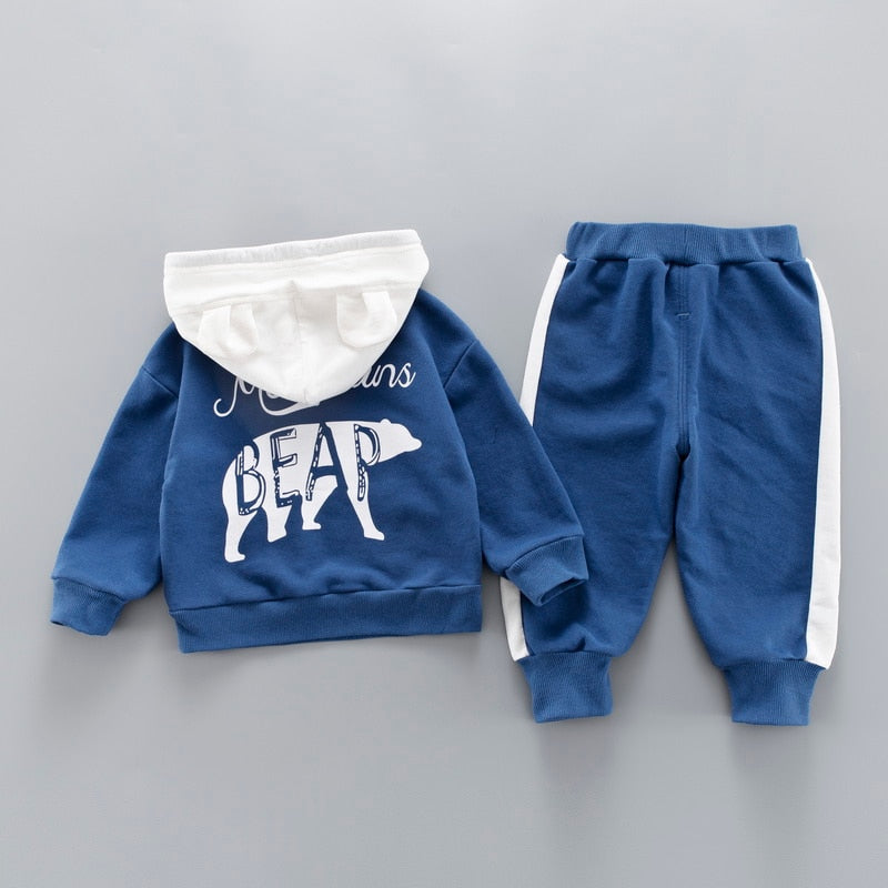 Hooded Sweatshirt Tracksuit Clothing Set for Toddler Baby Boy 1-4 Years old