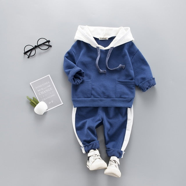 Hooded Sweatshirt Tracksuit Clothing Set for Toddler Baby Boy 1-4 Years old