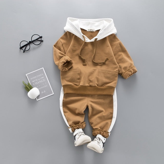 Hooded Sweatshirt Tracksuit Clothing Set for Toddler Baby Boy 1-4 Years old